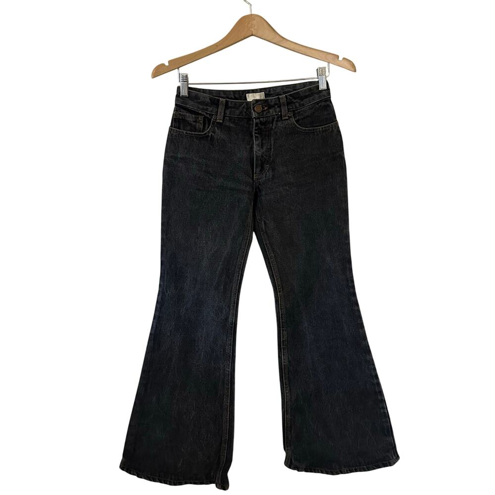 Luella Black/Gray Wash Flare Leg Jeans Size 38 Y2K